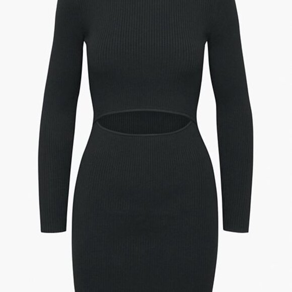 Wilfred Aritzia cutout knit longsleeve mini dress || NWT || xxs || black - Picture 2 of 4